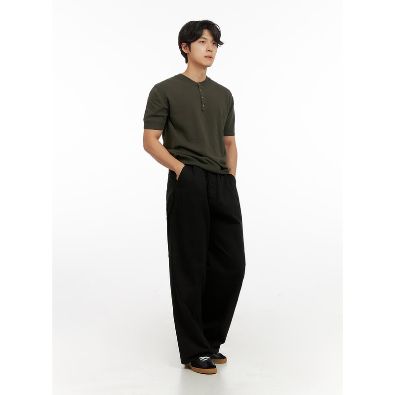 Men’s Solid Wide-Fit Pants IG409