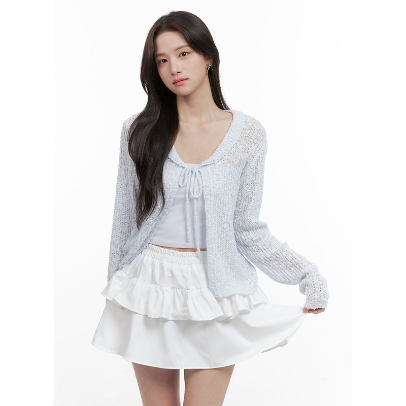 Ribbon Sheer Knit Cardigan OG409