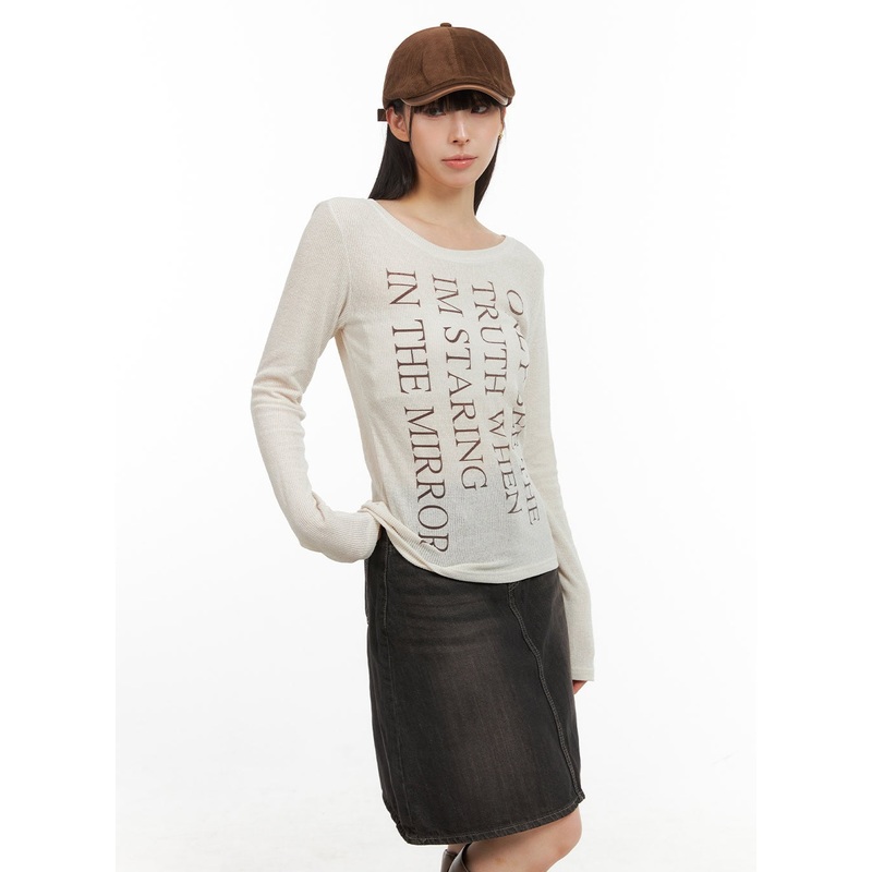 Sheer Lettered Long Sleeve CG419