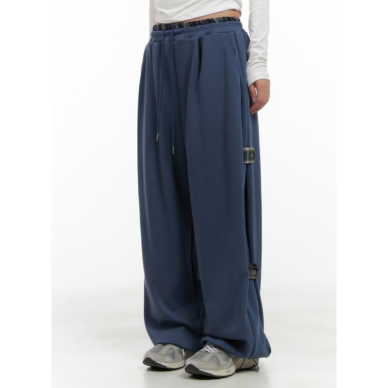 Side Buckle Oversized Sweatpants CG423