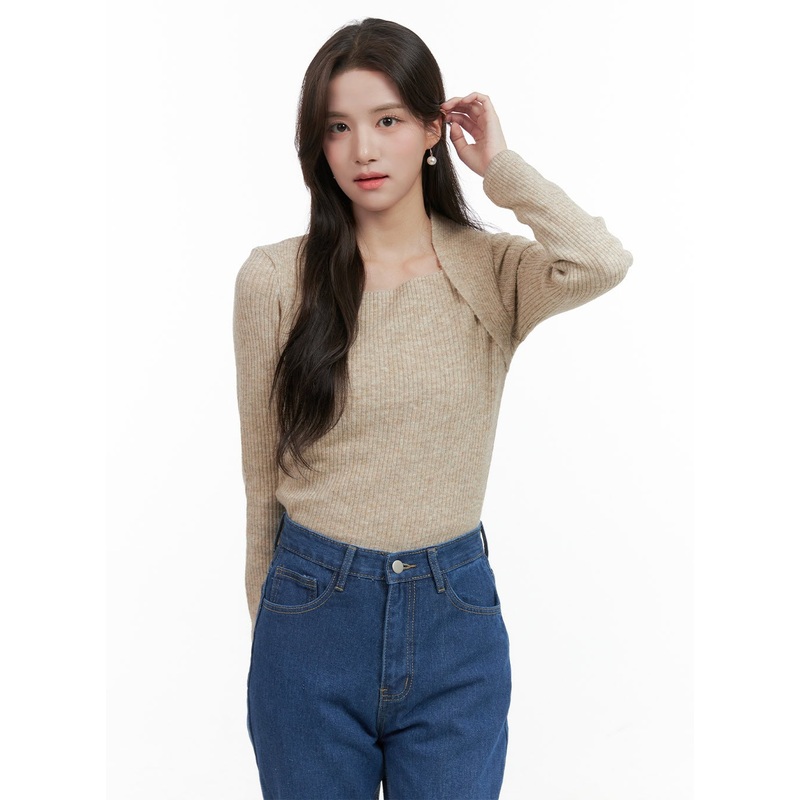 Solid Slim Fit Knit Long Sleeve OG412