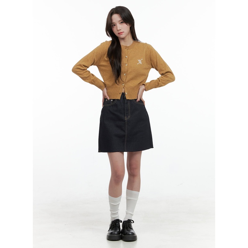Uma Denim Mini Skirt OG412|Dark blue|Black|S|M|L