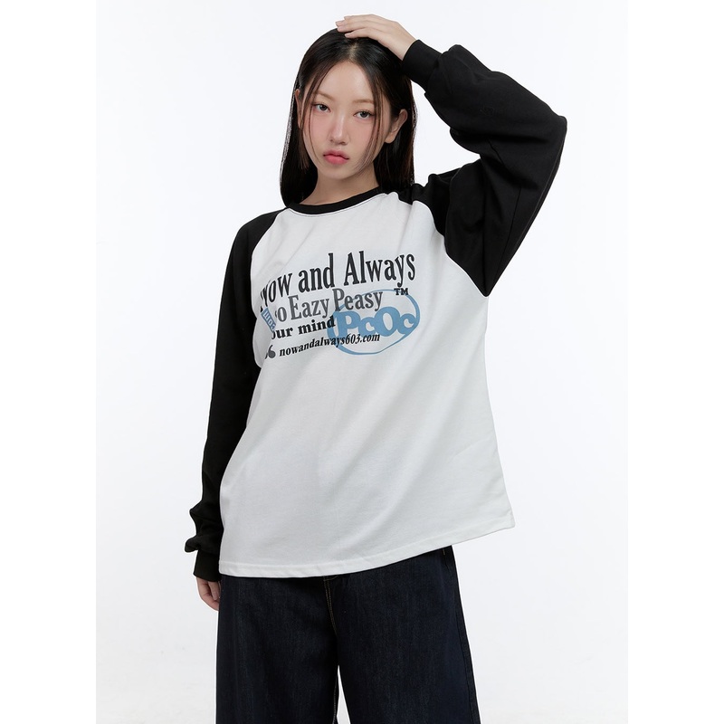 Baggy Lettering Raglan Long Sleeve CS406