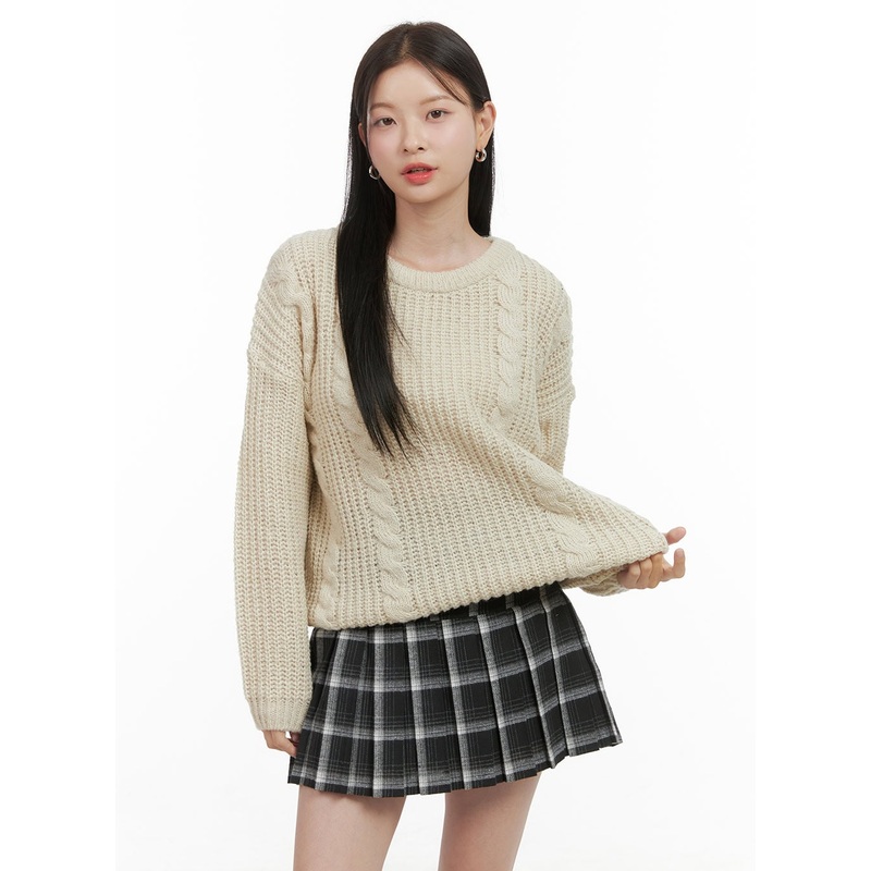 Basic Crew Neck Long Sleeve Knit OS411