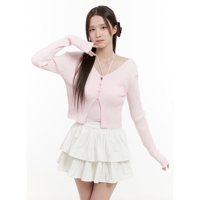 Cable Knit V-Neck Cardigan OG428