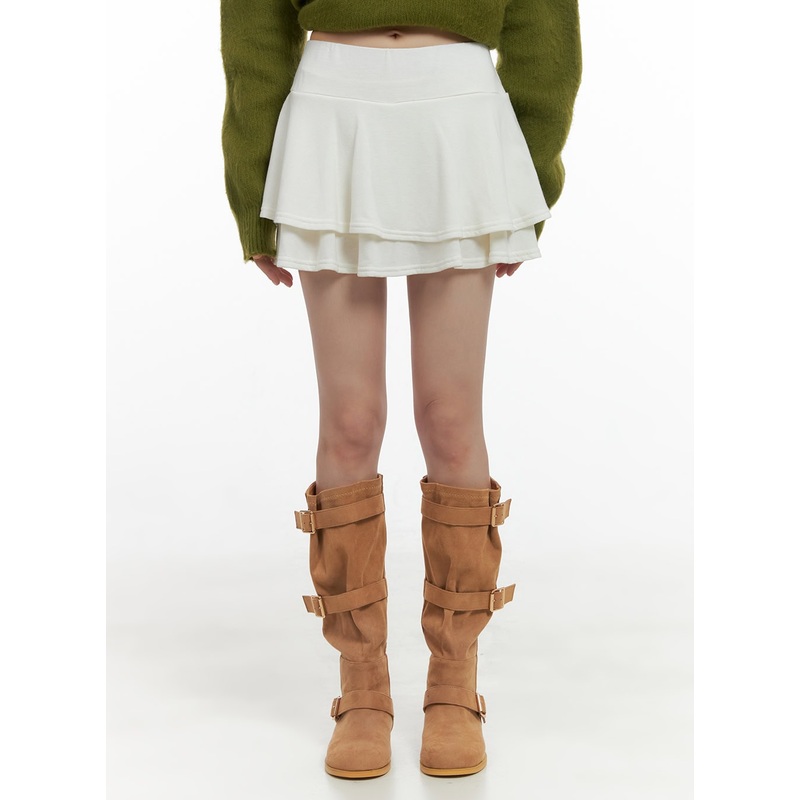 Chic Ruffle Band Mini Skirt CS410