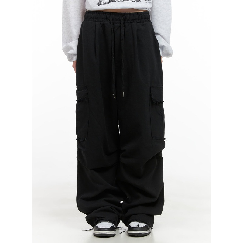 Cotton Banded Waist Cargo Pants CS412