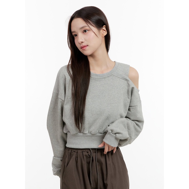 Cut-Out Shoulder Crop Sweatshirt OG429