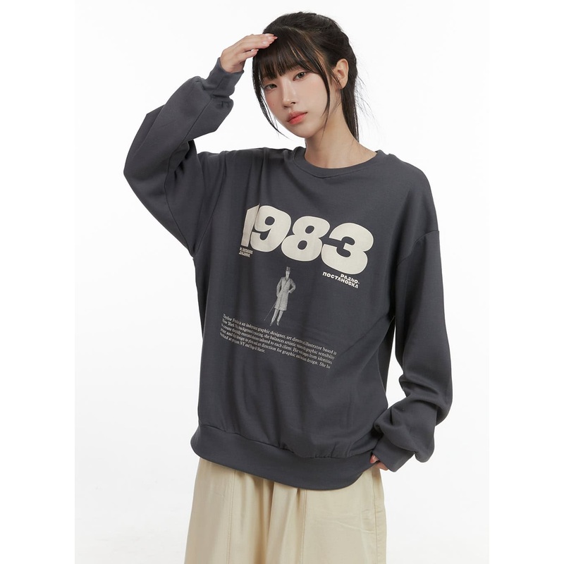 Lettering Oversized Sweatshirt CG430