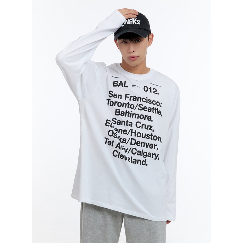 Men’s Cotton Lettering Oversize T-Shirt IS413