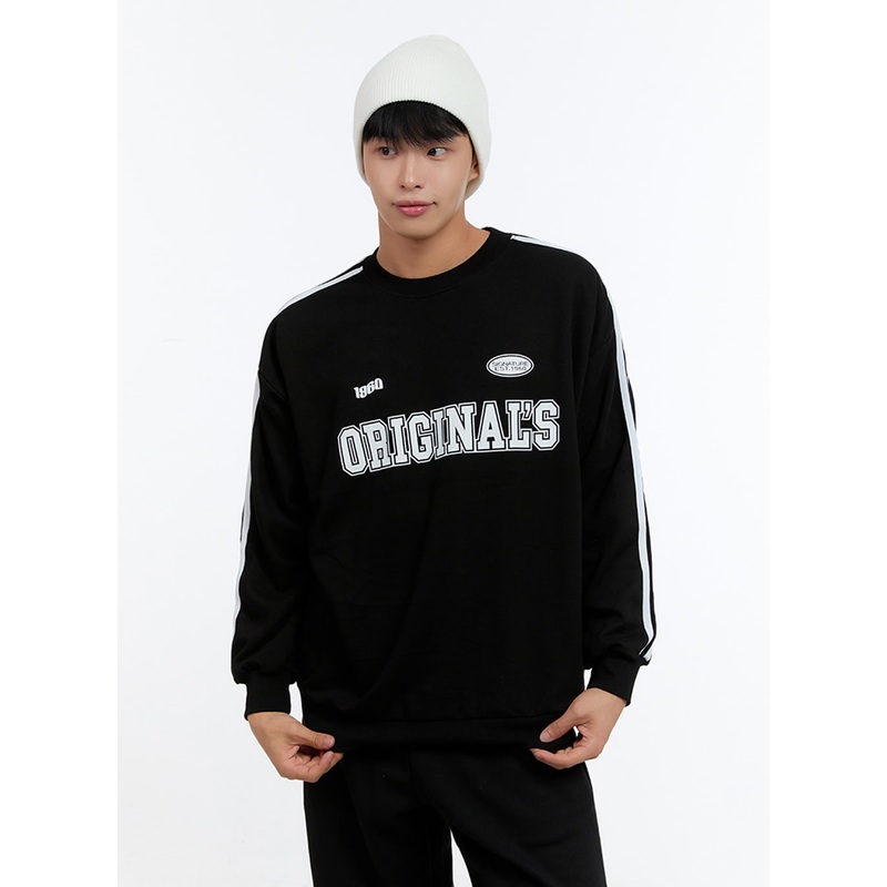 Men’s Lettering Crew Neck Sweatshirt IS412