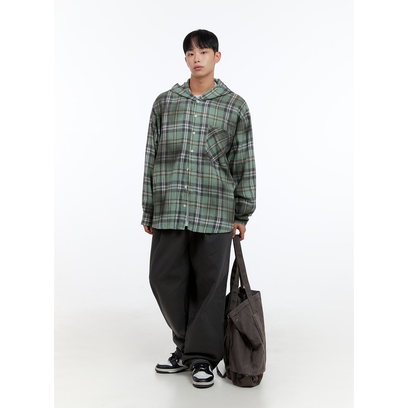 Men’s Pintuck Wide Fit Cotton Pants IS413