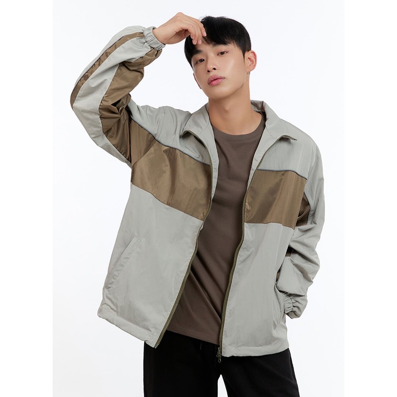 Men’s Zip-Up Nylon Wind Jacket IS412