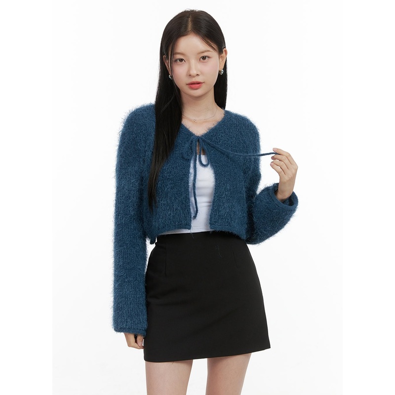 Ribbon-Trimmed Bolero Cardigan OS411