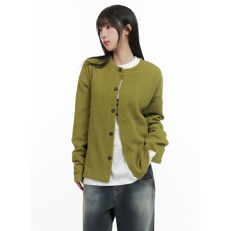 Round Neck Long Sleeve Cardigan CG430