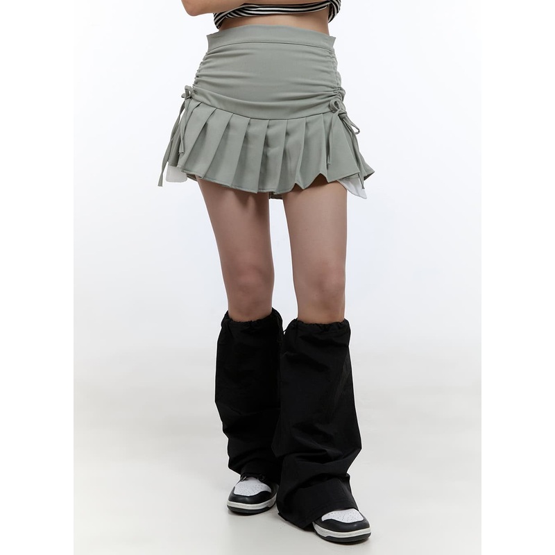 Tailored Solid Print Skirt CS406