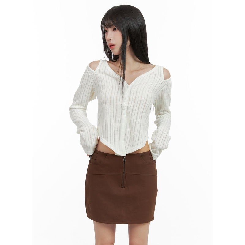 V-Neck Layered Buttoned Cardigan CS403