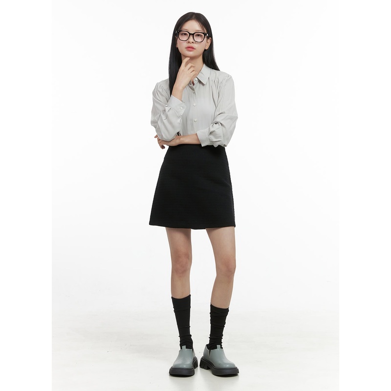 Vintage Wool Tweed Mini Skirt OS411