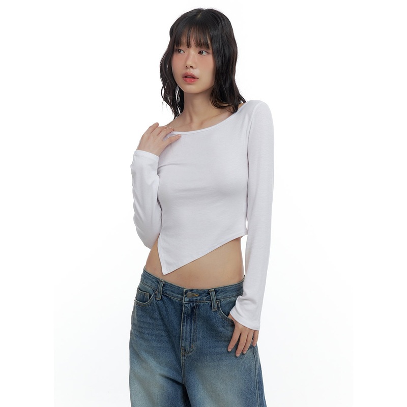 Chic Unbalanced Rayon Crop Shirt CS420