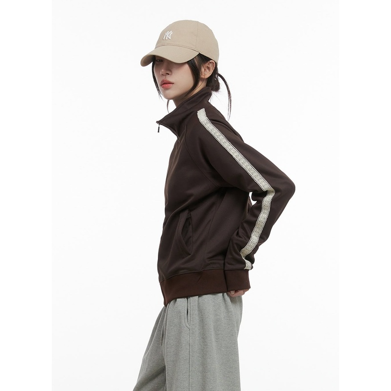 Chic Zip-Front Polyester Spandex Jacket CO402