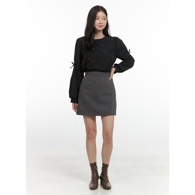 Classic Mini Skirt OS423|Dark gray|Black|Light beige|Beige|S/M