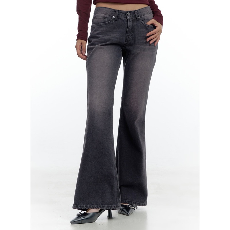 Felice Purple Washed Slim Fit Bootcut Jeans CS424
