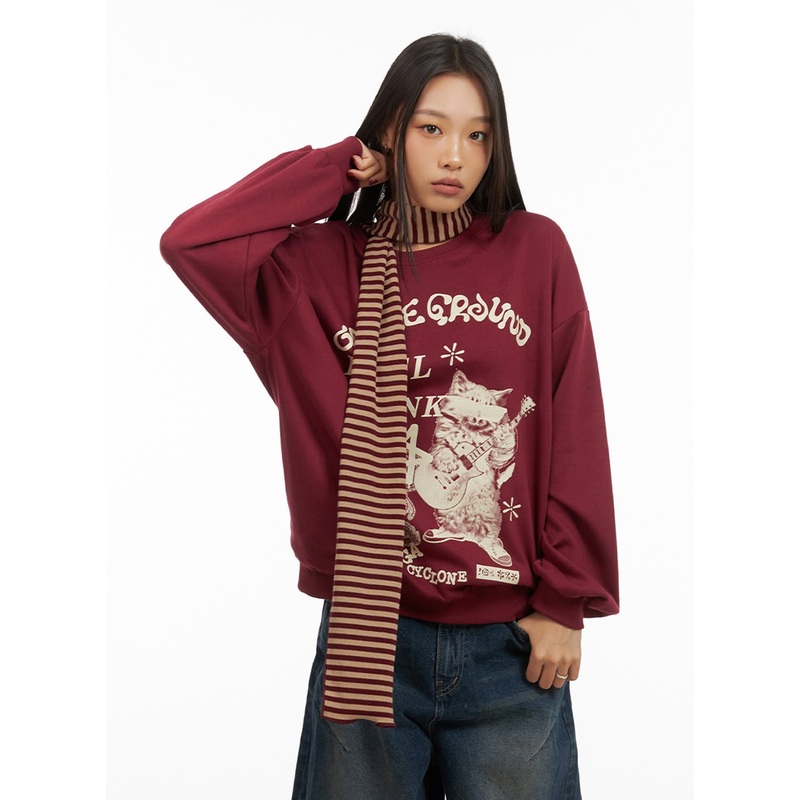 Graphic Cotton Sweatshirt IS427
