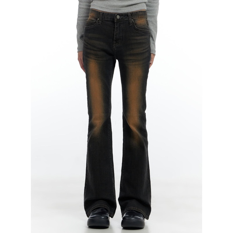 Harley Slim Washed Denim Bootcut Jeans CS420
