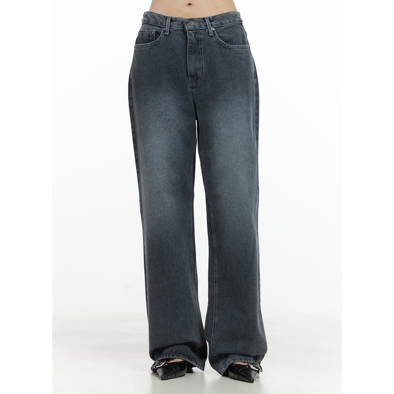 Macy Washed Denim Jeans OO401|Dark gray|S|M|L