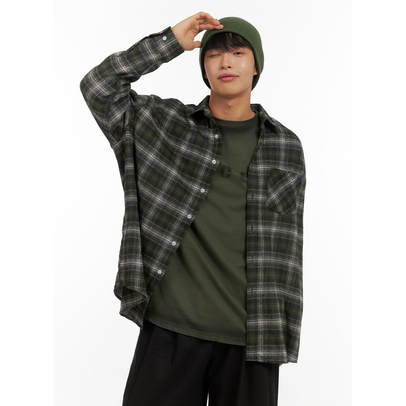 Men’s Checkered Cotton Buttoned Shirt IS420