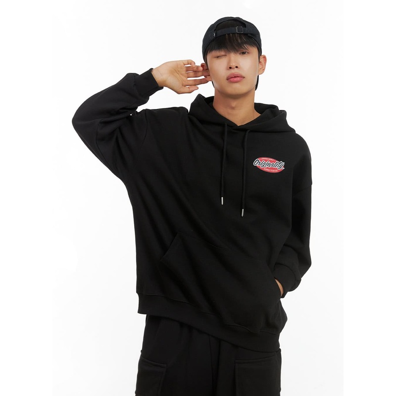Men’s Graphic Hooded Sweatshirt (Black) IS419