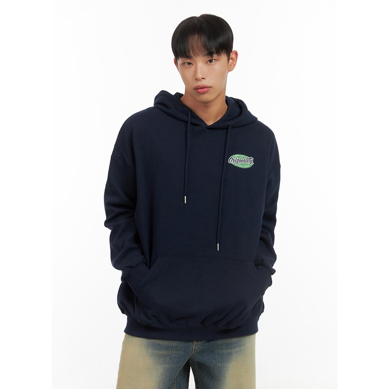 Men’s Graphic Hooded Sweatshirt (Dark blue) IS420