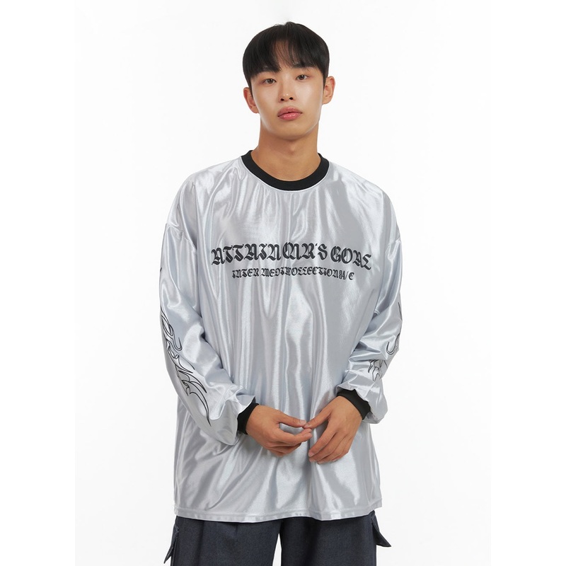 Men’s Oversize Sliver Print Jersey T-Shirt IS419