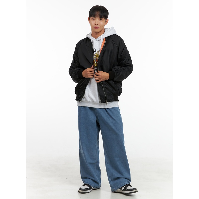 Men’s Pintuck Wide Fit Cotton Denim Jeans IS419