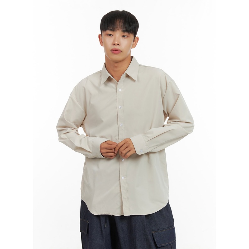 Men’s Solid Collared Buttoned Shirt IS420