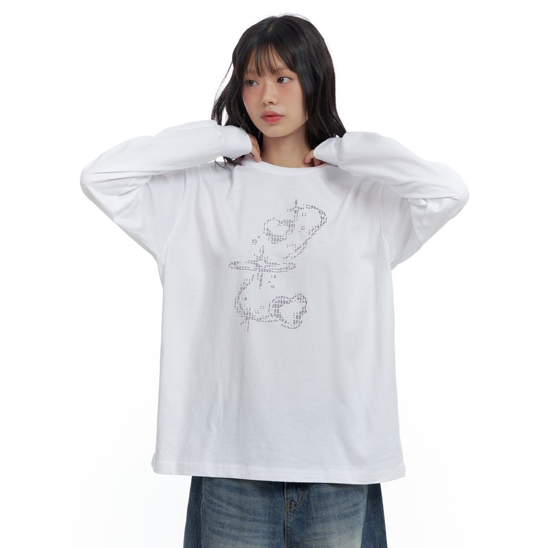Oversize Fit Round Neck Graphic Tee CS419