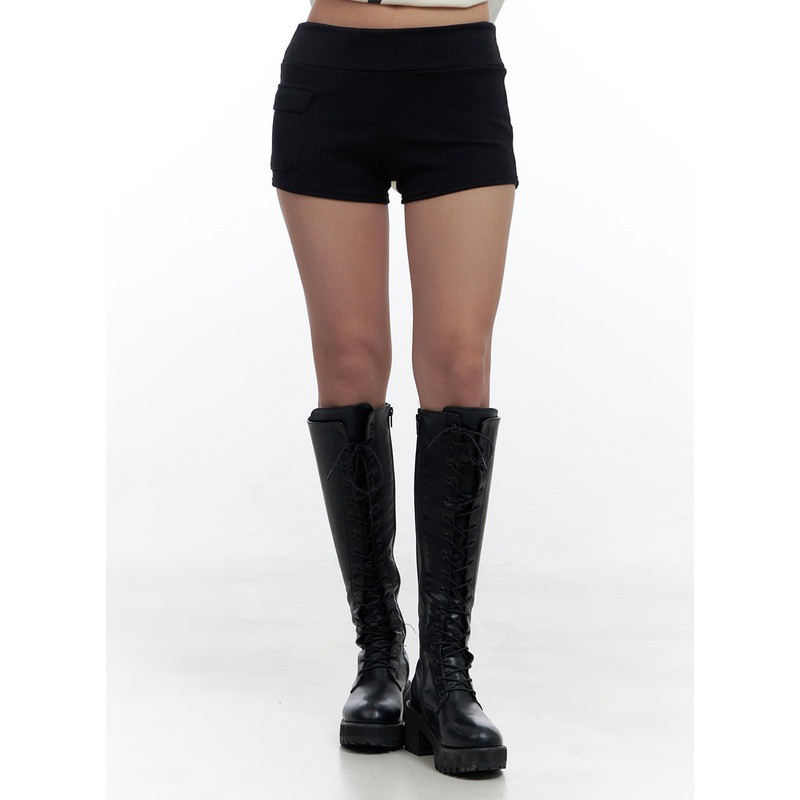 Ribbed Slim Fit Cargo Shorts CS424