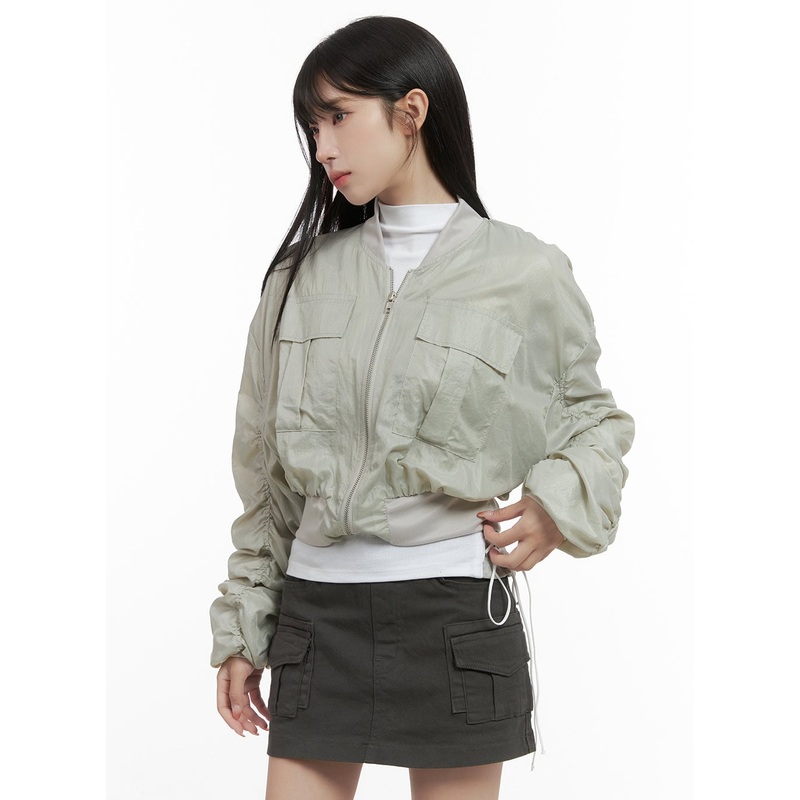 String Shirred Crop Jacket CS419