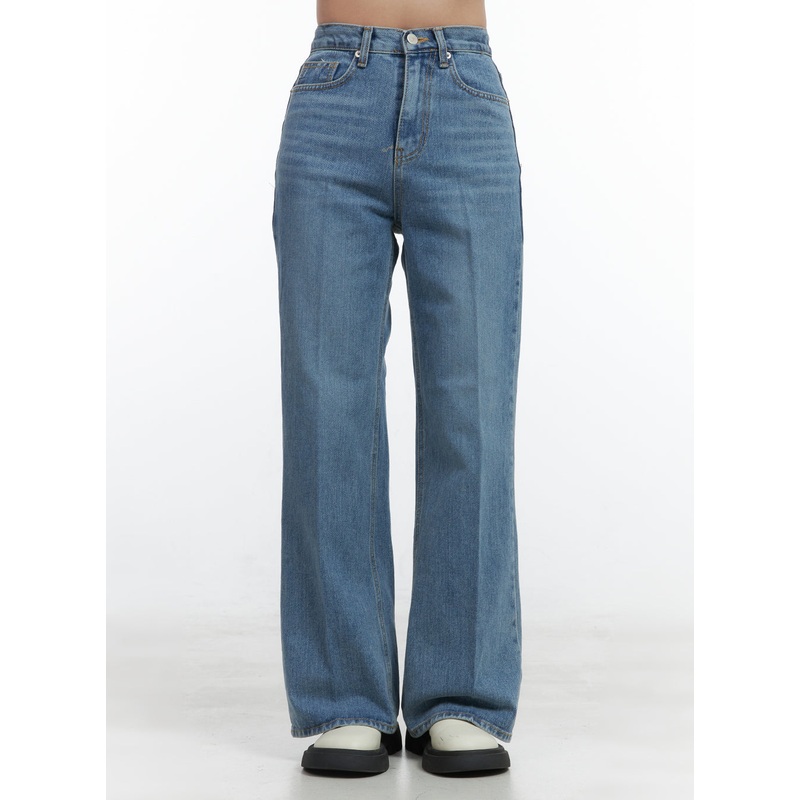 Aubrey Washed Classic Straight-Fit Jeans OO421