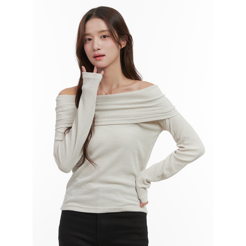 Chic Solid Off-Shoulder Blouse OO421