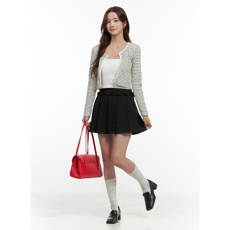 Frill Pleated Mini Skirt OO421