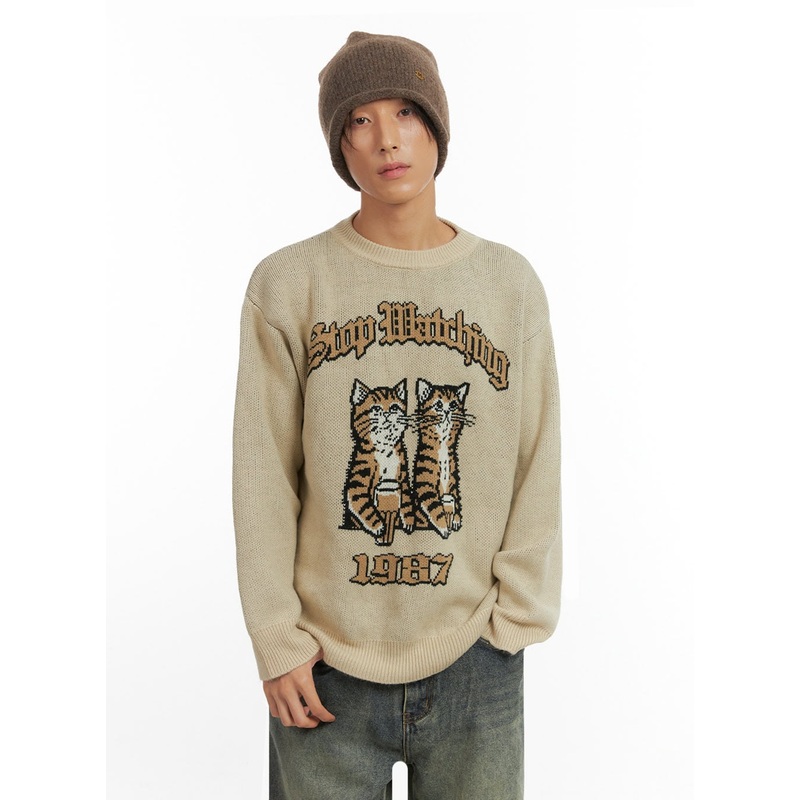 Men’s Animal Print Sweater IO417