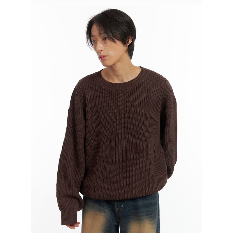Men’s Basic Crew-Neck Knit Sweater IO402