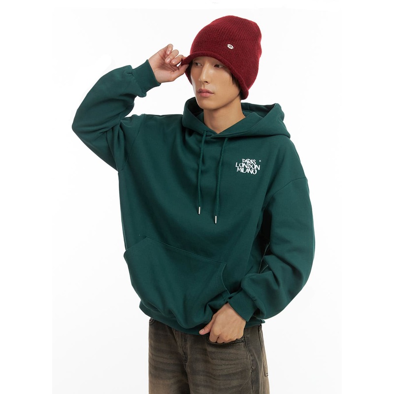 Men’s Cotton Hooded Sweatshirt (Dark green) IO402