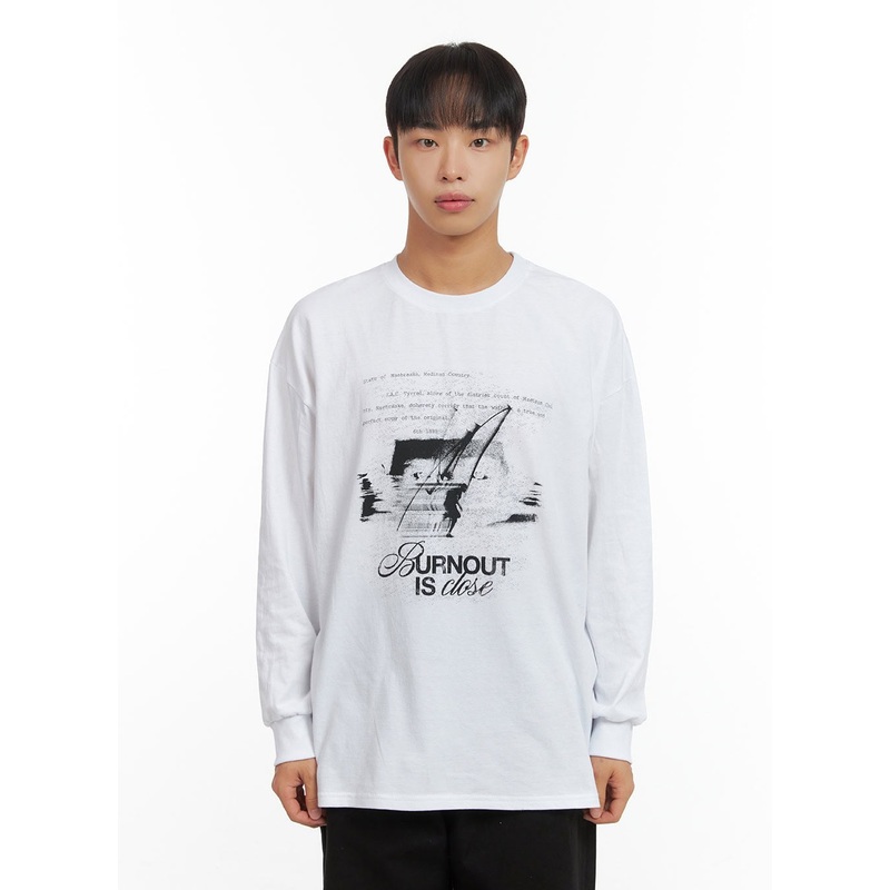 Men’s Cotton Loose Fit Graphic Print Top CO408