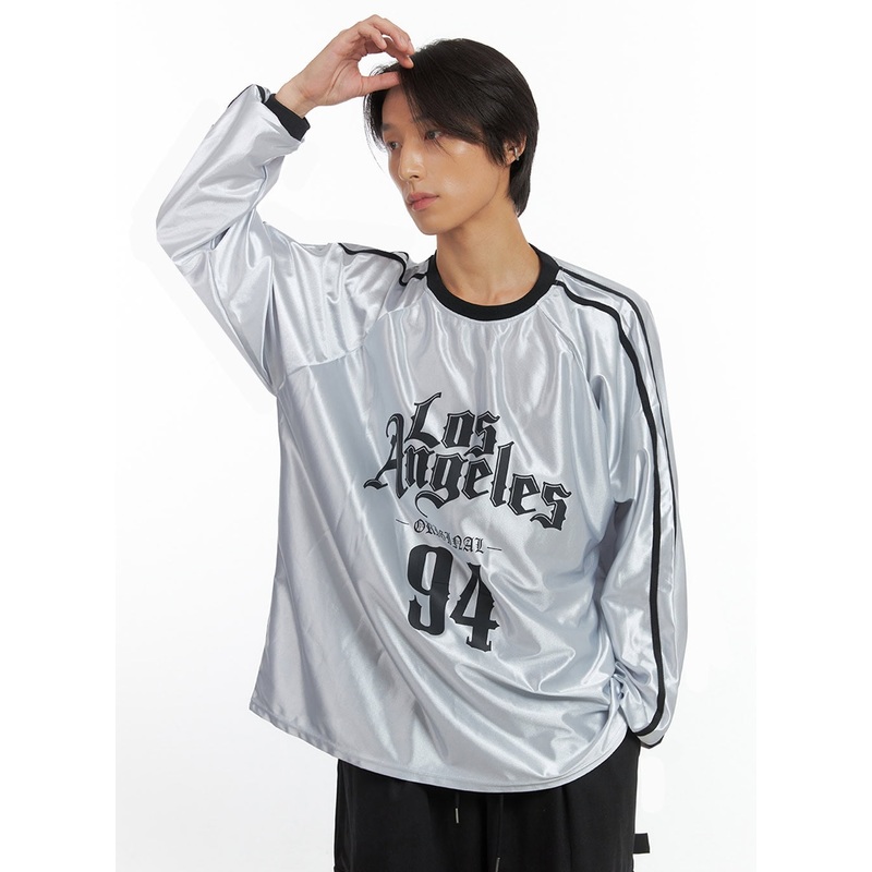 Men’s Graphic Jersey Long Sleeve T-Shirt IO402