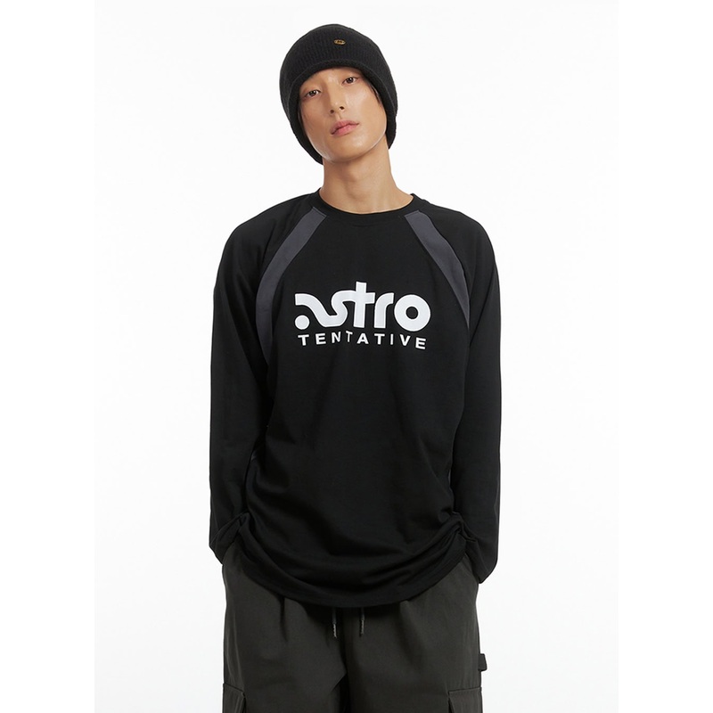 Men’s Letter Print Long Sleeve Shirt IO417