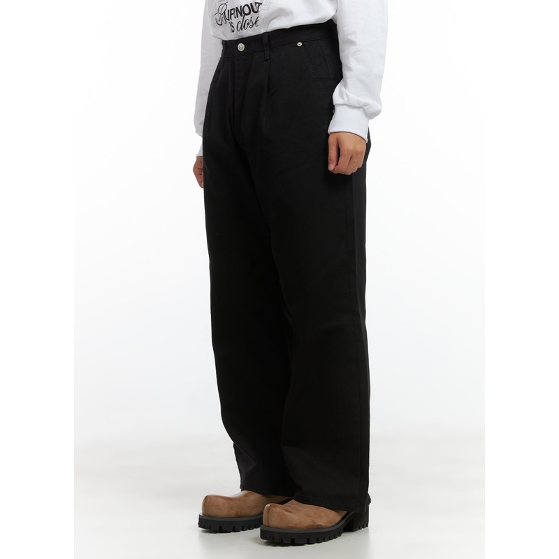 Men’s Pintuck Cotton Wide-Leg Pants CO408