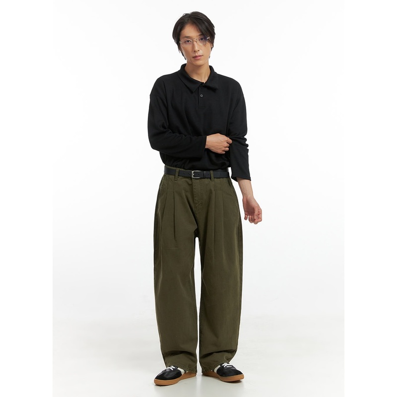 Men’s Pintucked Wide Fit Pants IO417