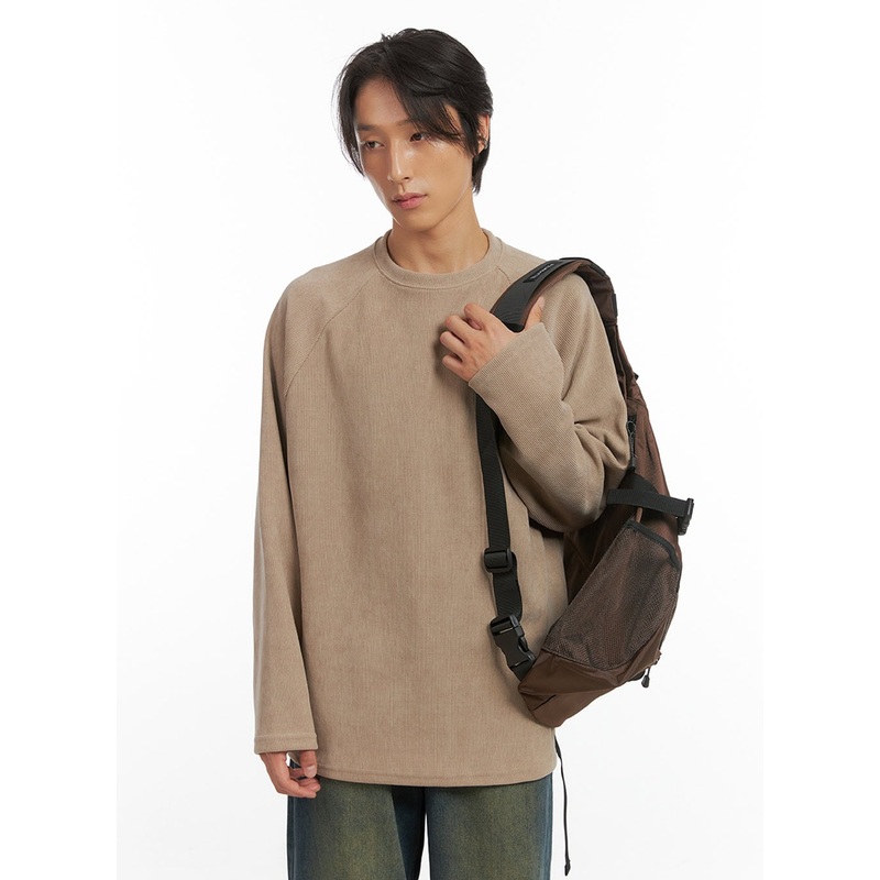 Men’s Ribbed Raglan Long Sleeve Tee IO402